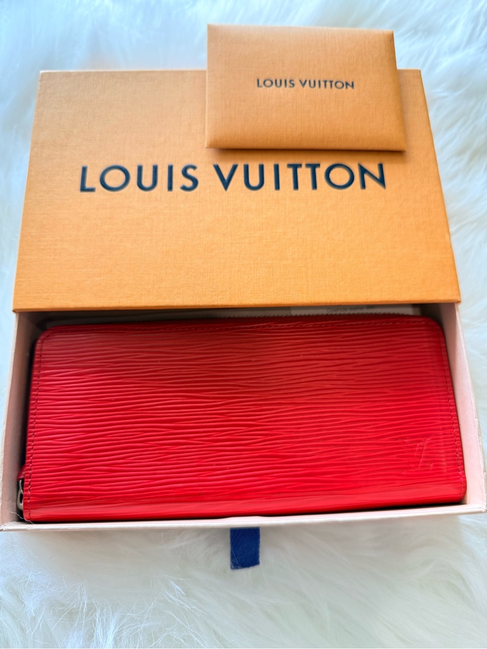 Louis Vuitton Red Epi Leather Zip-Around Wallet